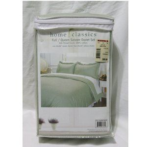 Full/Queen Sateen Duvet Set Light Green Home Classics